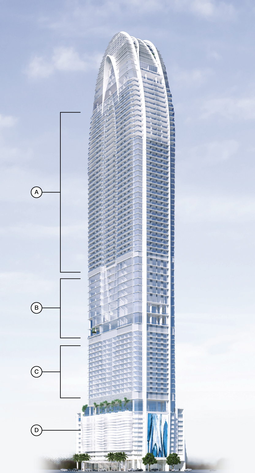 Elevation View of Okan Tower